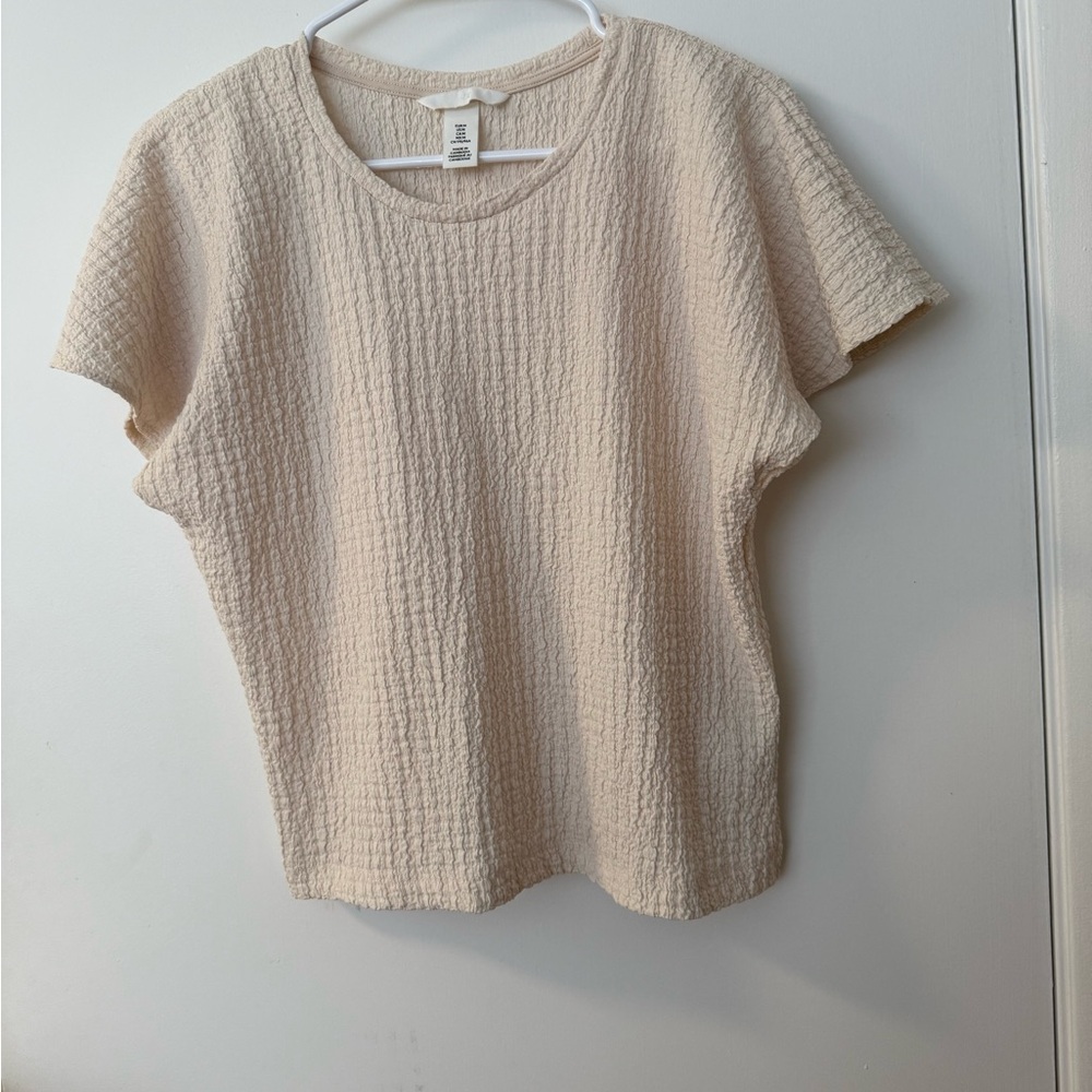 H&M Textured Beige Blouse
